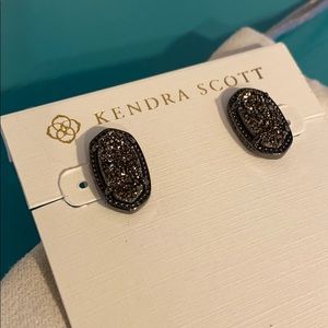Kendra Scott Ellie Drusy Earrings Gunmetal Studs